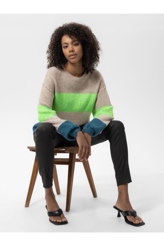 Herrlicher - Pulóver s pásmi Neon green - neon green Herrlicher - Pulóver s pásmi Neon green - neon green