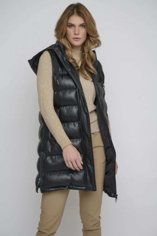 Rino Pelle - Vesta predĺžená z ECO kože Black - black