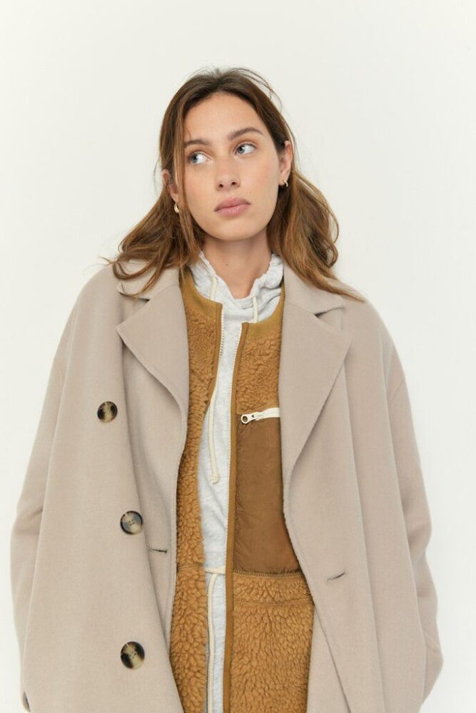 AMERICAN VINTAGE - Kabát z vlny Greige - greige