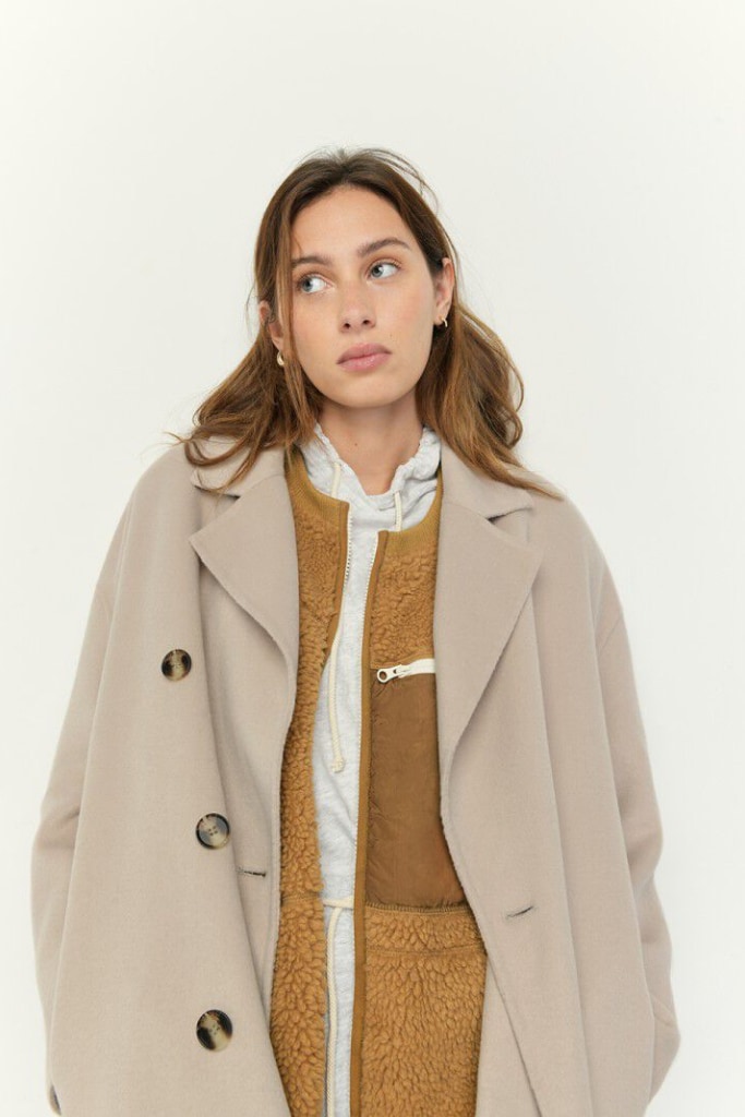 AMERICAN VINTAGE - Kabát z vlny Greige - greige AMERICAN VINTAGE - Kabát z vlny Greige - greige