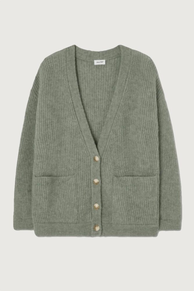 AMERICAN VINTAGE - Sveter dlhý s gombíčkami Vert de gris - vert de gris