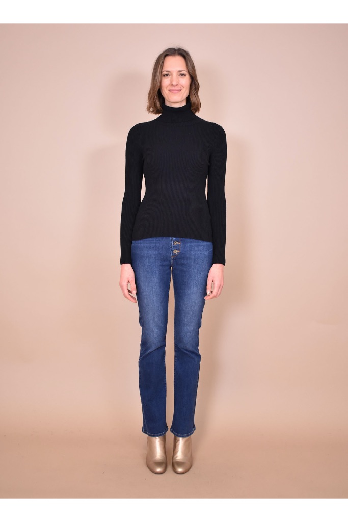 La Fée Maraboutée - Rolák s rebrovým vzorom Noir - noir La Fée Maraboutée - Rolák s rebrovým vzorom Noir - noir