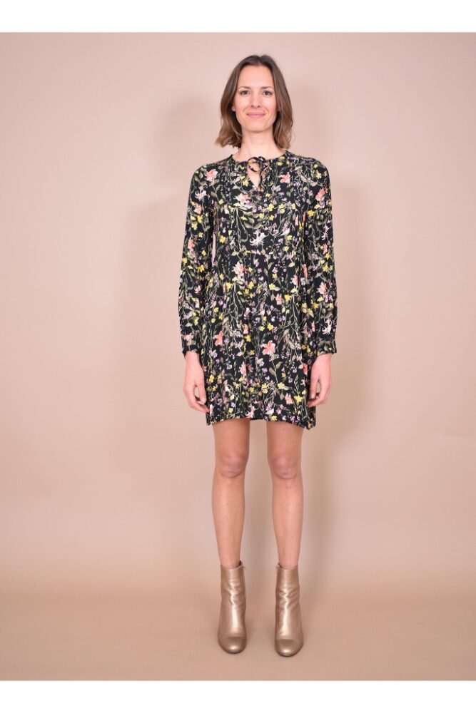 La Fée Maraboutée - Šaty s kvetinovým vzorom - noir/multicolor