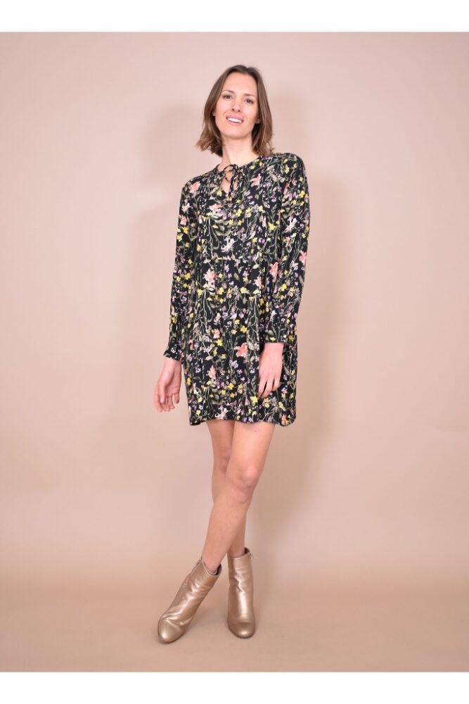 La Fée Maraboutée - Šaty s kvetinovým vzorom - noir/multicolor