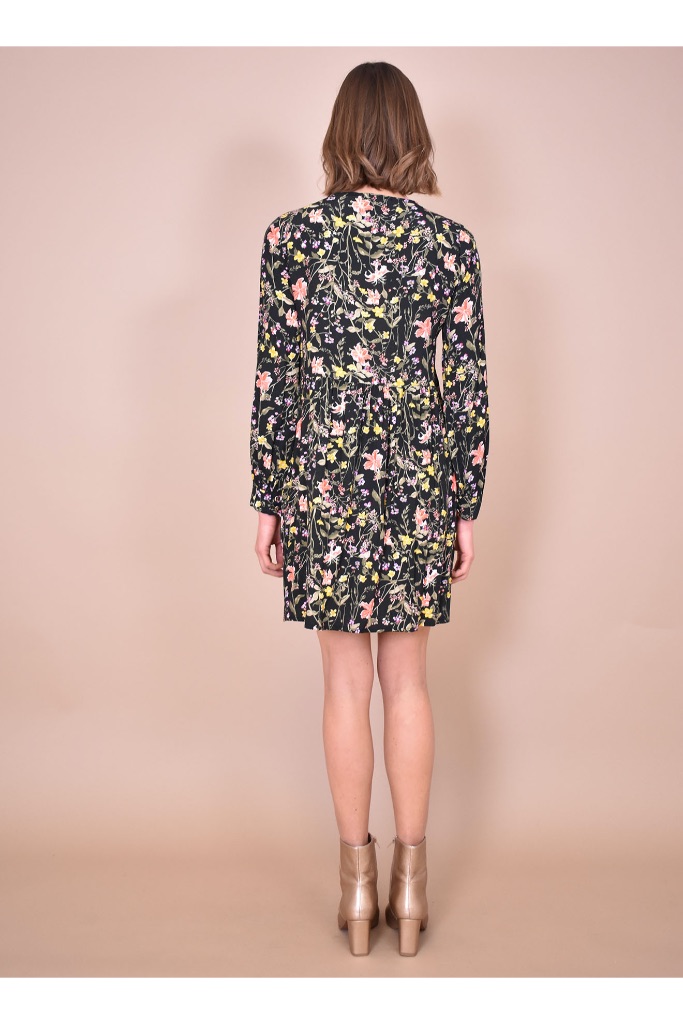 La Fée Maraboutée - Šaty s kvetinovým vzorom - noir/multicolor La Fée Maraboutée - Šaty s kvetinovým vzorom - noir/multicolor