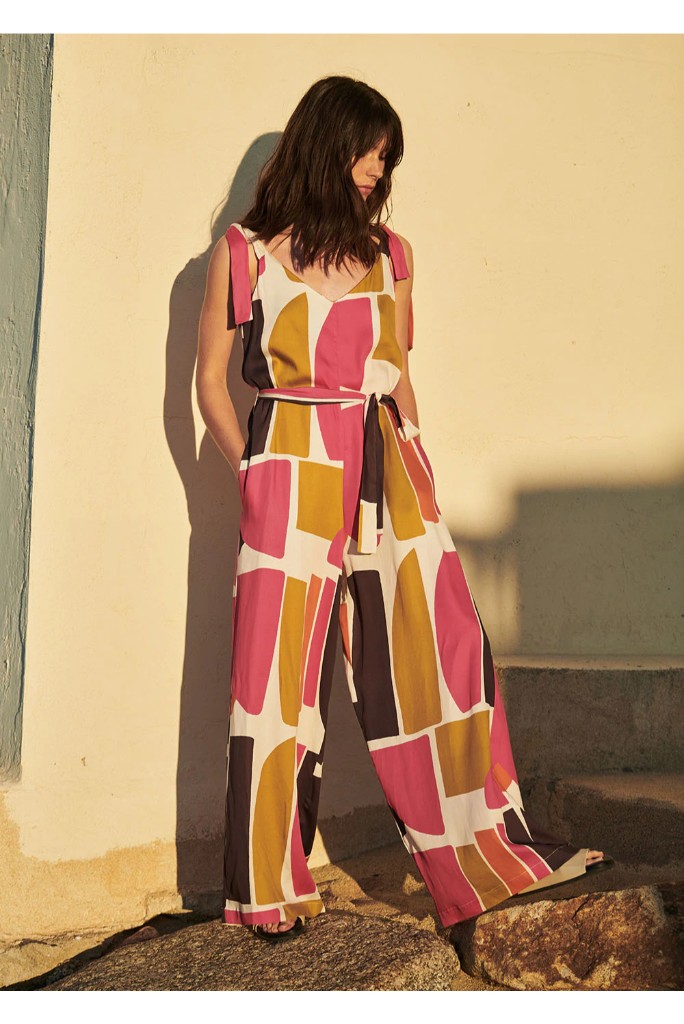 La Fée Maraboutée - Overal so širokými nohavicami farebný Groseille - groseille La Fée Maraboutée - Overal so širokými nohavicami farebný Groseille - groseille