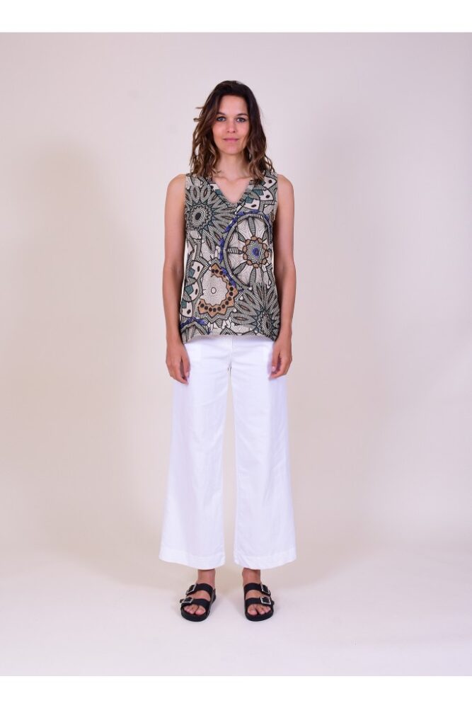 La Fée Maraboutée - Top so vzorom beige - beige