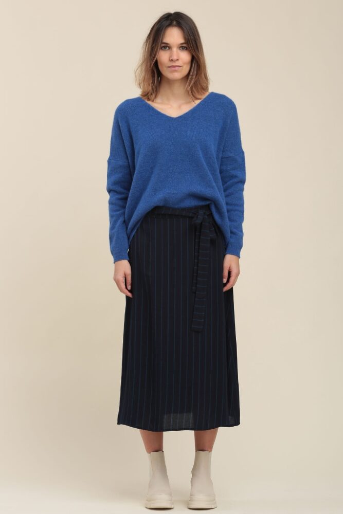 La Fée Maraboutée - Sukňa midi A-strih Bleu roi - bleu roi