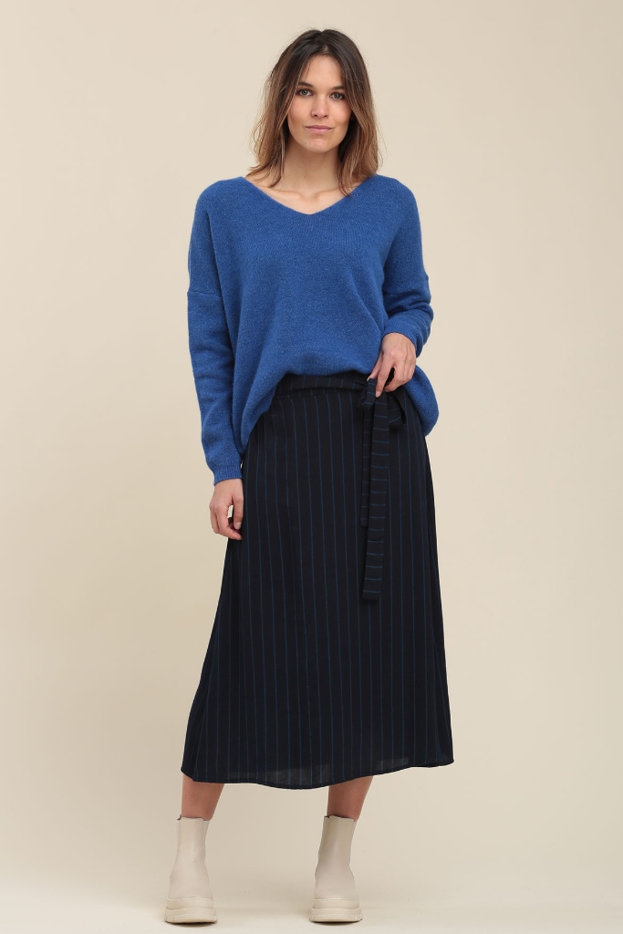 La Fée Maraboutée - Sukňa midi A-strih Bleu roi - bleu roi La Fée Maraboutée - Sukňa midi A-strih Bleu roi - bleu roi