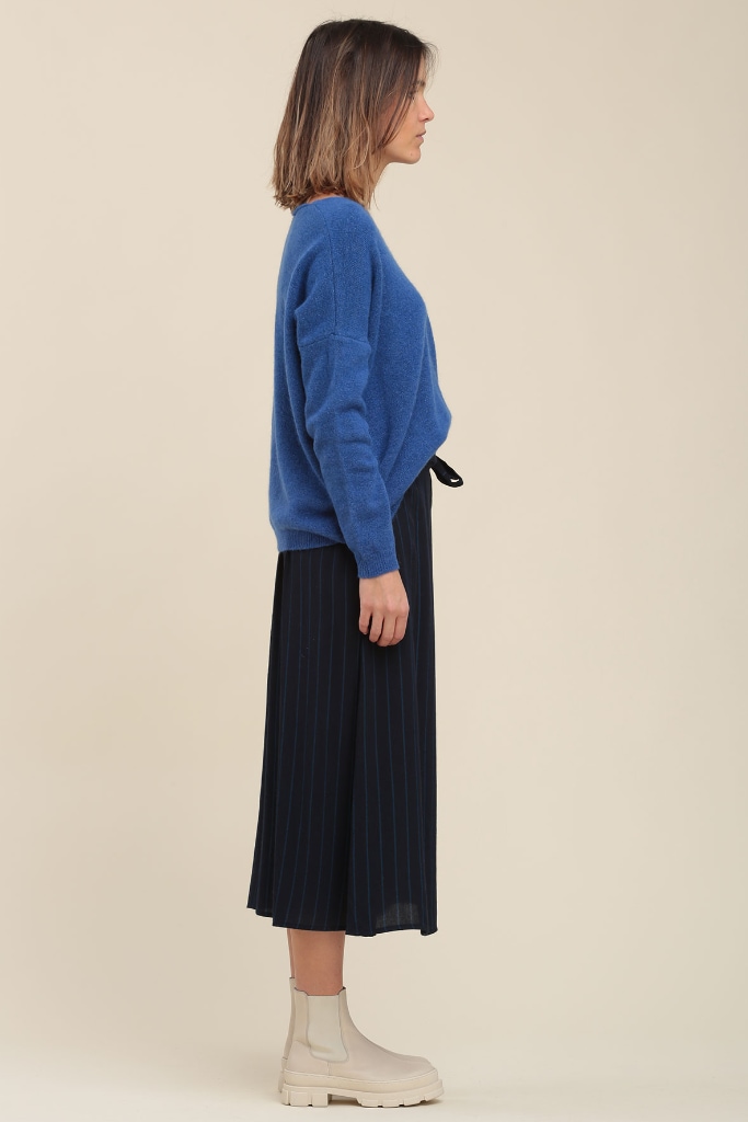 La Fée Maraboutée - Sukňa midi A-strih Bleu roi - bleu roi La Fée Maraboutée - Sukňa midi A-strih Bleu roi - bleu roi