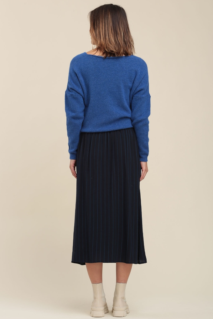 La Fée Maraboutée - Sukňa midi A-strih Bleu roi - bleu roi La Fée Maraboutée - Sukňa midi A-strih Bleu roi - bleu roi