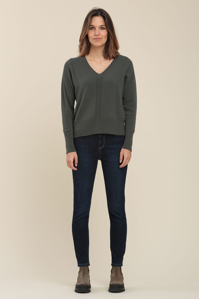 La Fée Maraboutée - Pulóver s V-výstrihom Platane - platane La Fée Maraboutée - Pulóver s V-výstrihom Platane - platane