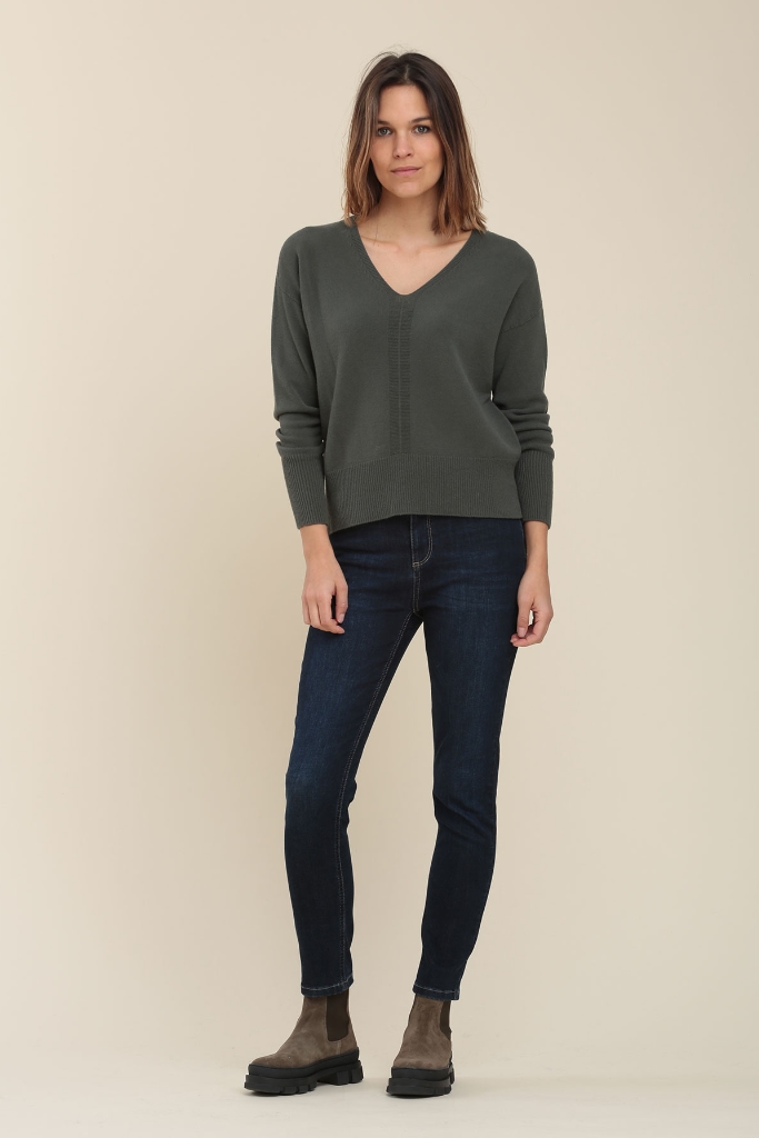 La Fée Maraboutée - Pulóver s V-výstrihom Platane - platane La Fée Maraboutée - Pulóver s V-výstrihom Platane - platane