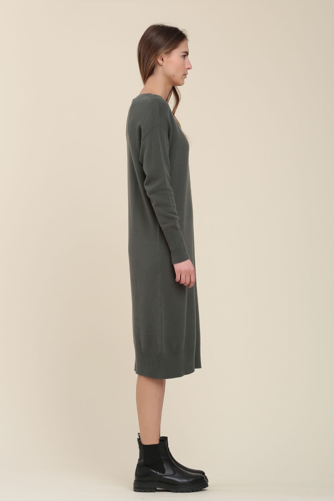 La Fée Maraboutée - Šaty úpletové s V-výstrihom Platane - platane La Fée Maraboutée - Šaty úpletové s V-výstrihom Platane - platane