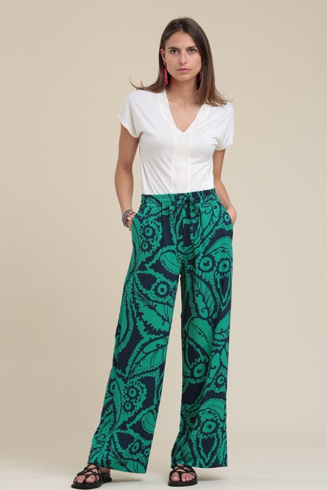 La Fée Maraboutée - Nohavice široké so vzorom Chlorophyll - chlorophyll