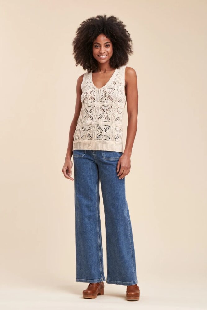 La Fée Maraboutée - Top háčkovaný bez rukávov Ecru - ecru