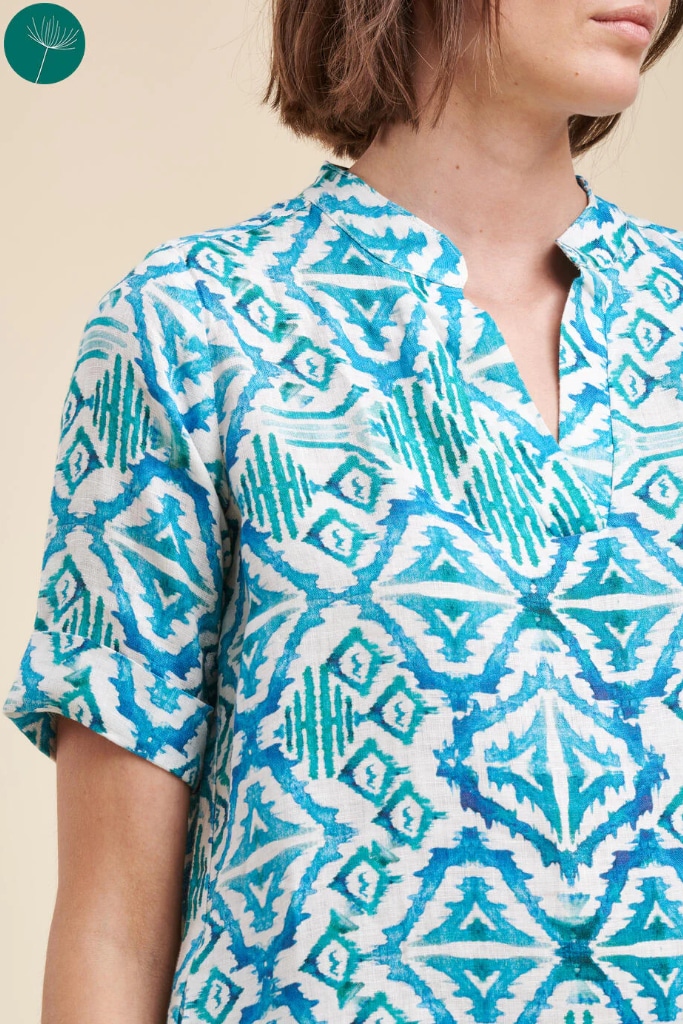 La Fée Maraboutée - Šaty voľné s rukávkami Bleu - bleu La Fée Maraboutée - Šaty voľné s rukávkami Bleu - bleu