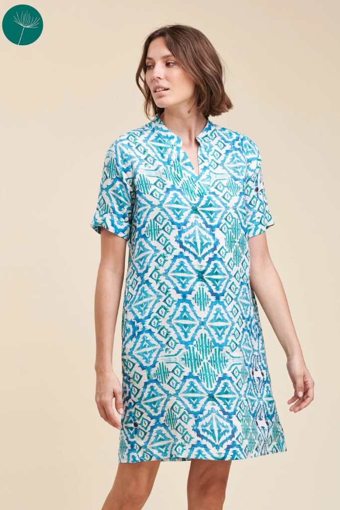 La Fée Maraboutée - Šaty voľné s rukávkami Bleu - bleu La Fée Maraboutée - Šaty voľné s rukávkami Bleu - bleu