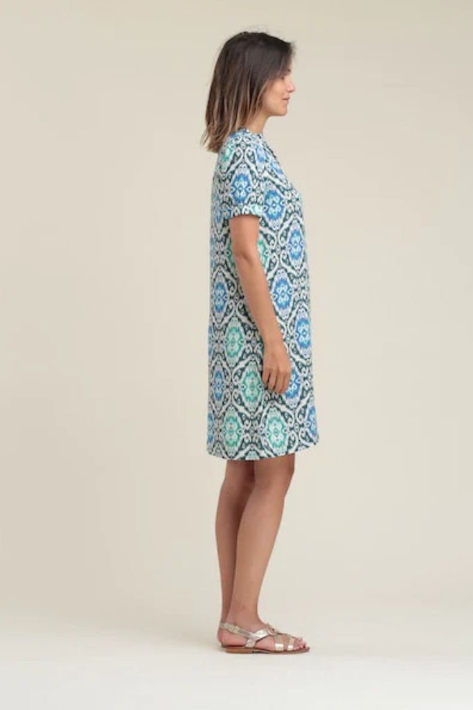 La Fée Maraboutée - Šaty voľné s rukávkami Petrole - petrole La Fée Maraboutée - Šaty voľné s rukávkami Petrole - petrole