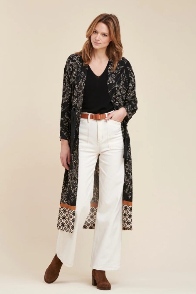 La Fée Maraboutée - Kabát dlhý tenký Noir - noir