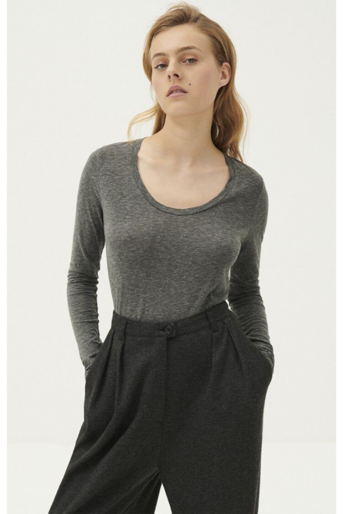 AMERICAN VINTAGE - Tričko s dlhým rukávom Jacksonville Anthracite - anthracite AMERICAN VINTAGE - Tričko s dlhým rukávom Jacksonville Anthracite - anthracite