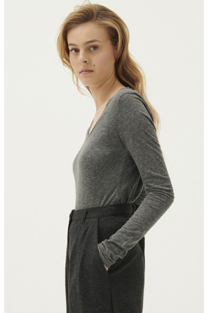 AMERICAN VINTAGE - Tričko s dlhým rukávom Jacksonville Anthracite - anthracite AMERICAN VINTAGE - Tričko s dlhým rukávom Jacksonville Anthracite - anthracite