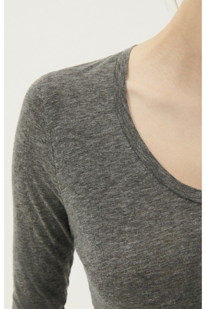 AMERICAN VINTAGE - Tričko s dlhým rukávom Jacksonville Anthracite - anthracite AMERICAN VINTAGE - Tričko s dlhým rukávom Jacksonville Anthracite - anthracite