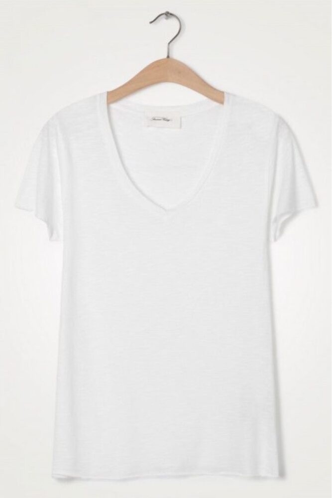 AMERICAN VINTAGE - Tričko s krátkym rukávom a V-výstrihom Jacksonville Blanc - blanc