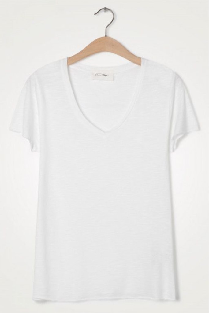 AMERICAN VINTAGE - Tričko s krátkym rukávom a V-výstrihom Jacksonville Blanc - blanc AMERICAN VINTAGE - Tričko s krátkym rukávom a V-výstrihom Jacksonville Blanc - blanc