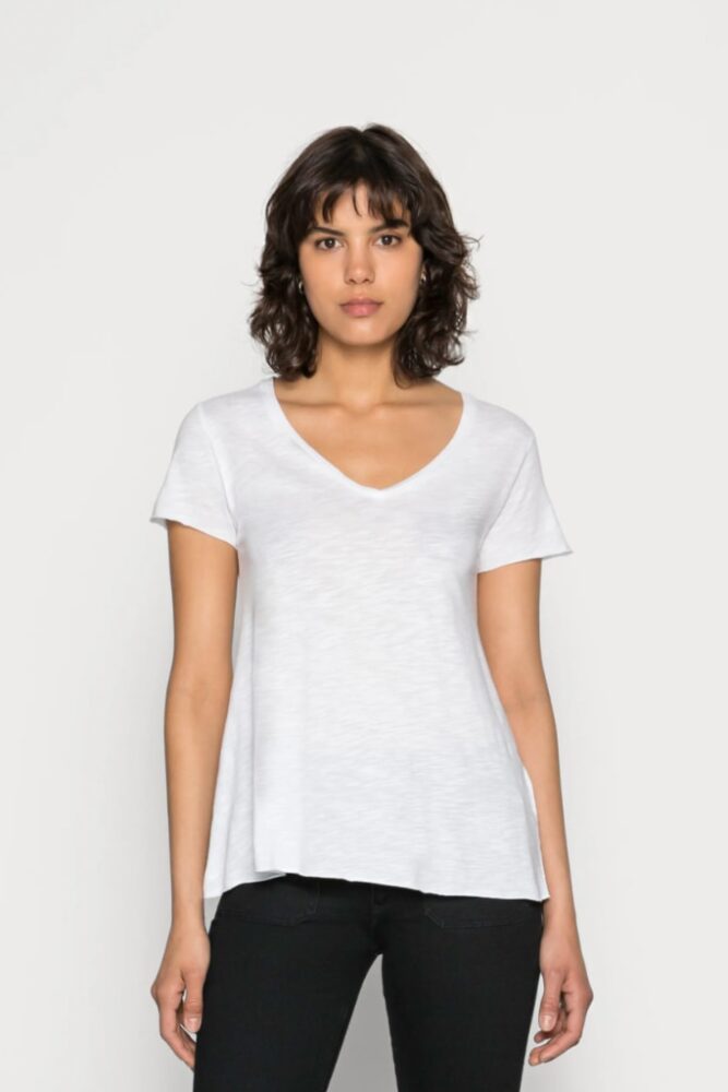 AMERICAN VINTAGE - Tričko s krátkym rukávom a V-výstrihom Jacksonville Blanc - blanc