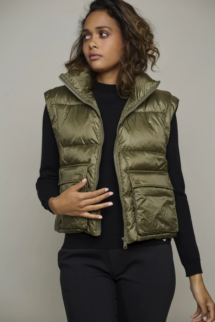 Rino Pelle - Vesta krátka prešívaná Pine - pine Rino Pelle - Vesta krátka prešívaná Pine - pine