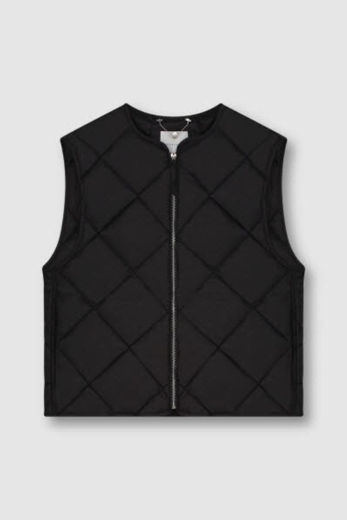 Rino Pelle - Vesta krátka prešívaná so zipsom Black - black Rino Pelle - Vesta krátka prešívaná so zipsom Black - black