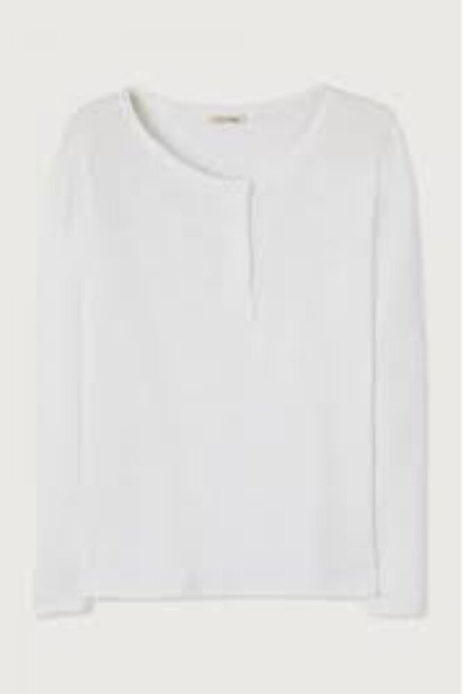 AMERICAN VINTAGE - Tričko s gombíčkami a dlhým rukávom Sonoma Blanc - blanc