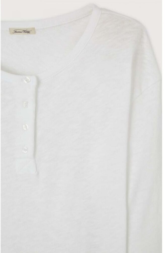 AMERICAN VINTAGE - Tričko s gombíčkami a dlhým rukávom Sonoma Blanc - blanc