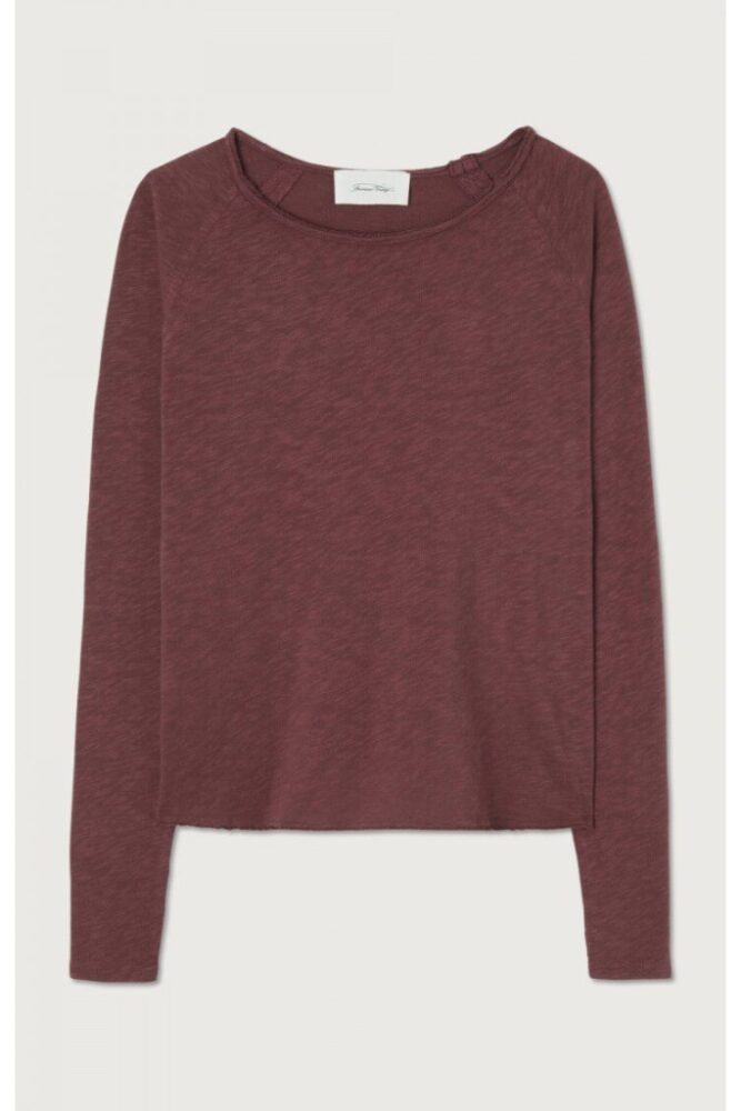 AMERICAN VINTAGE - Tričko s lodičkovým výstrihom Sonoma Vintage garnet - grenat vintage