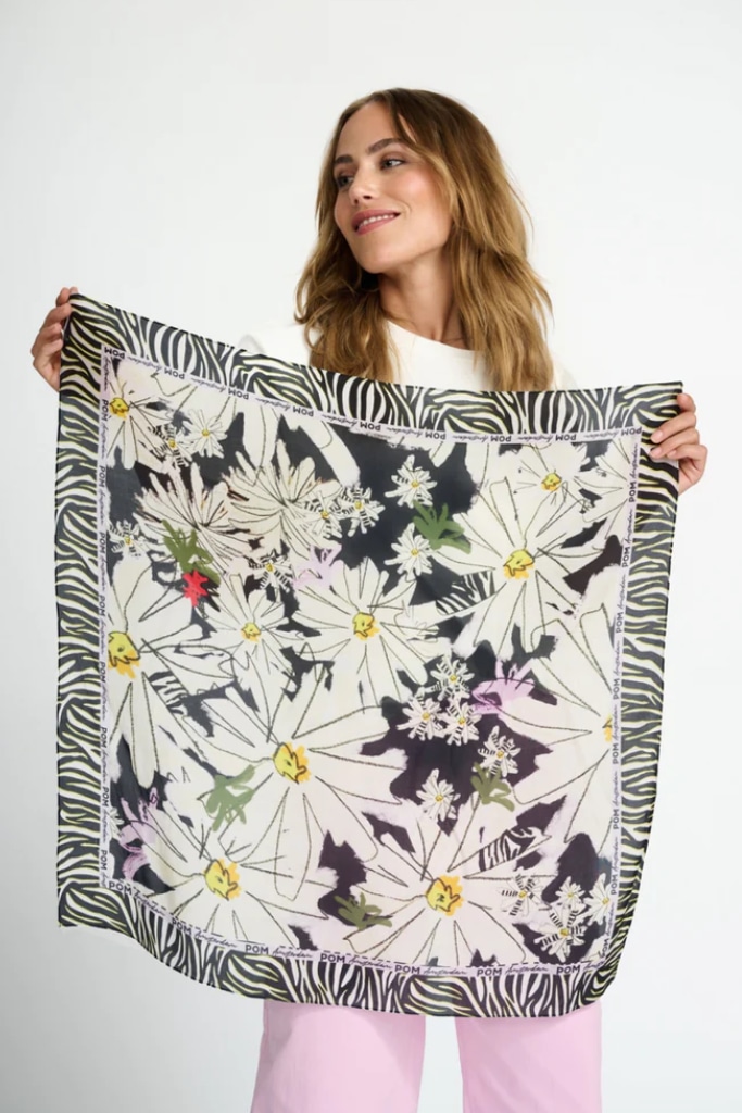 POM-Amsterdam - Šatka 63x63 cm - daisy petite POM-Amsterdam - Šatka 63x63 cm - daisy petite