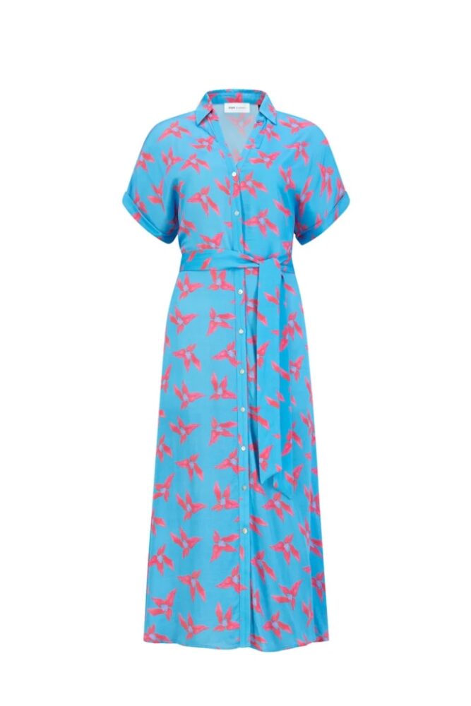 POM-Amsterdam - Šaty midi Blue -