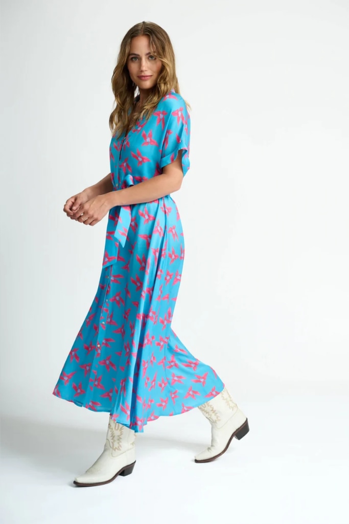 POM-Amsterdam - Šaty midi Blue - POM-Amsterdam - Šaty midi Blue -