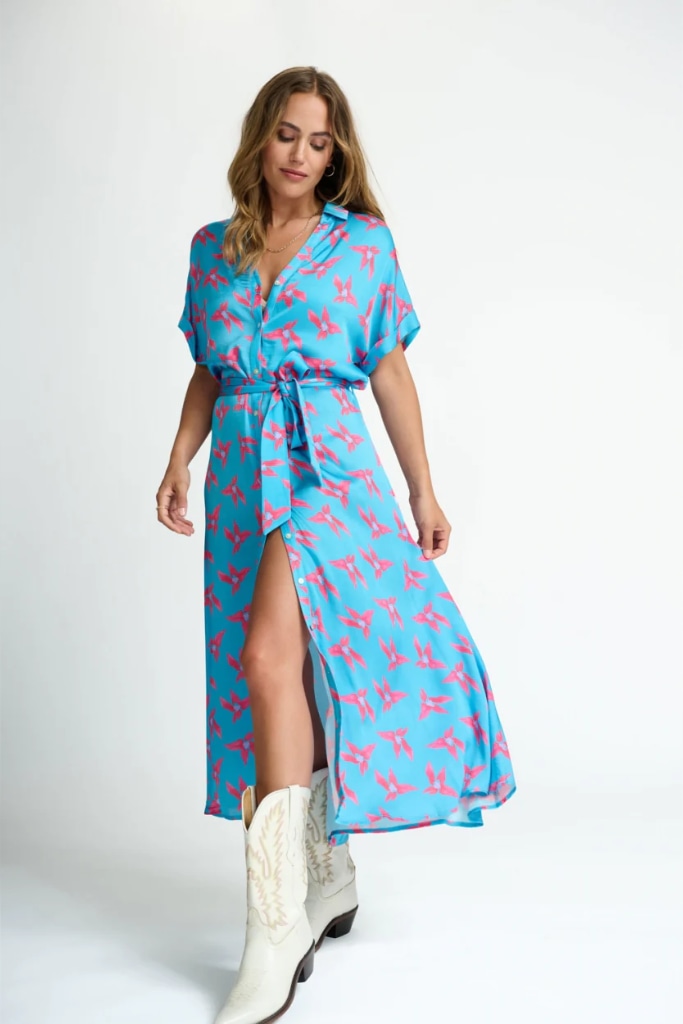 POM-Amsterdam - Šaty midi Blue - POM-Amsterdam - Šaty midi Blue -