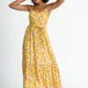 POM-Amsterdam - Šaty dlhé na ramienka Yellow - yellow