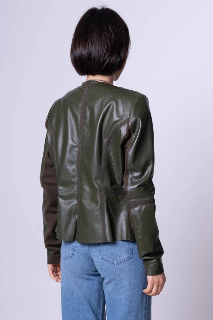 Rino Pelle - Bunda kožená z jahňaciny Olive - olive Rino Pelle - Bunda kožená z jahňaciny Olive - olive