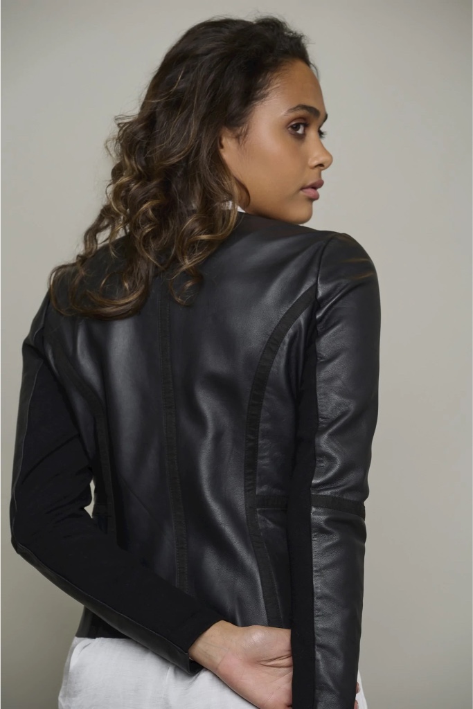 Rino Pelle - Bunda kožená z jahňaciny Black - black Rino Pelle - Bunda kožená z jahňaciny Black - black