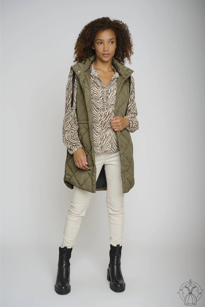 Rino Pelle - Vesta predĺžená prechodná Gothic olive - gothic olive Rino Pelle - Vesta predĺžená prechodná Gothic olive - gothic olive