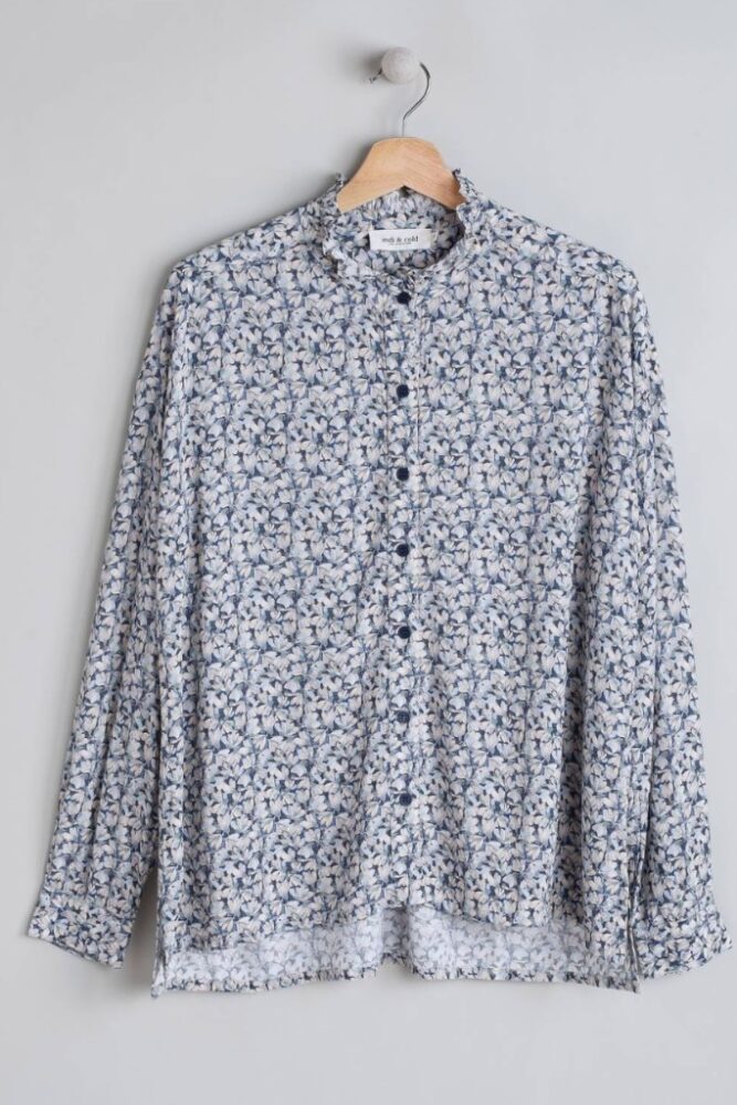 indi cold - Blúzka so vzorom a so stojačikom Azul - azul