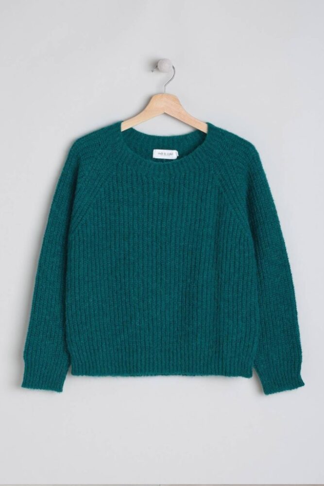 indi cold - Pulóver s Alpakou a raglanovými rukávmi Verde - verde