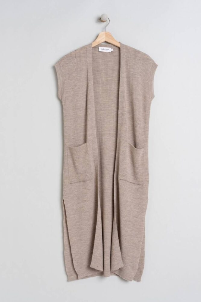 indi cold - Vesta vlnená pletená rebrovaná Beige - beige