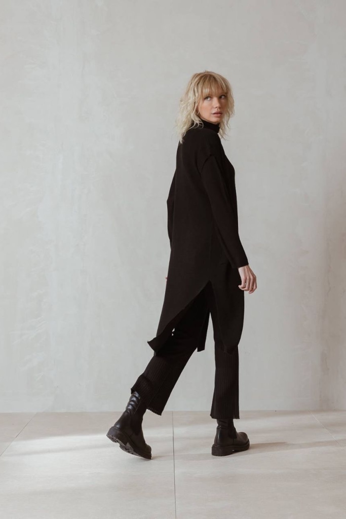 indi cold - Vesta vlnená pletená rebrovaná Negro - negro indi cold - Vesta vlnená pletená rebrovaná Negro - negro