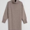 indi cold - Šaty pletené s rolákom vlna a kašmír Vision - vison