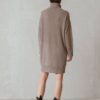 indi cold - Šaty pletené s rolákom vlna a kašmír Vision - vison