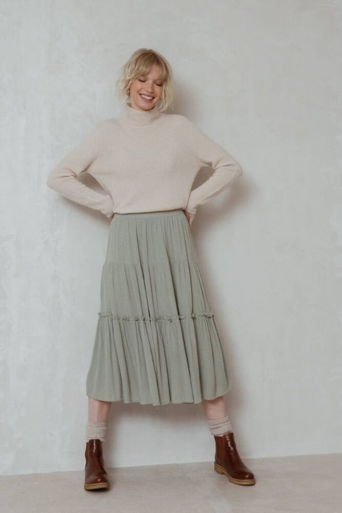 indi cold - Polorolák z vlny a mohéru BEIGE - beige